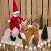 Décoration de Noël à poser renne marron 17x10xH27cm