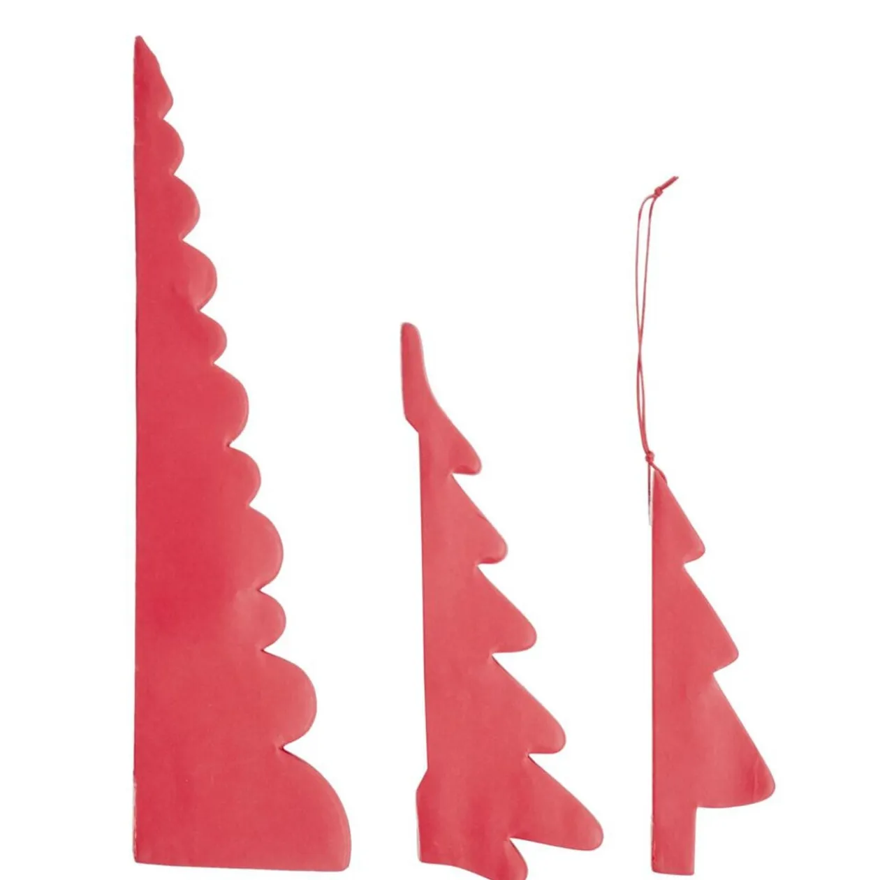 Décoration de Noël à poser sapin en papier x3 H30cm (2 modèles)