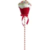 Décoration de Noël à poser sucette cupcake rouge et blanc Ø17xH67cm < Gifi Discount