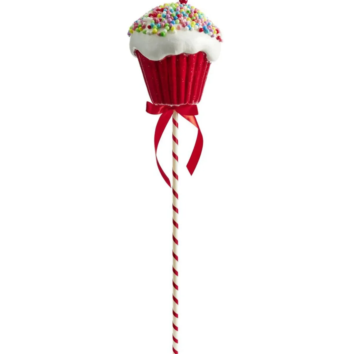 Décoration de Noël à poser sucette cupcake rouge et blanc Ø17xH67cm < Gifi Discount