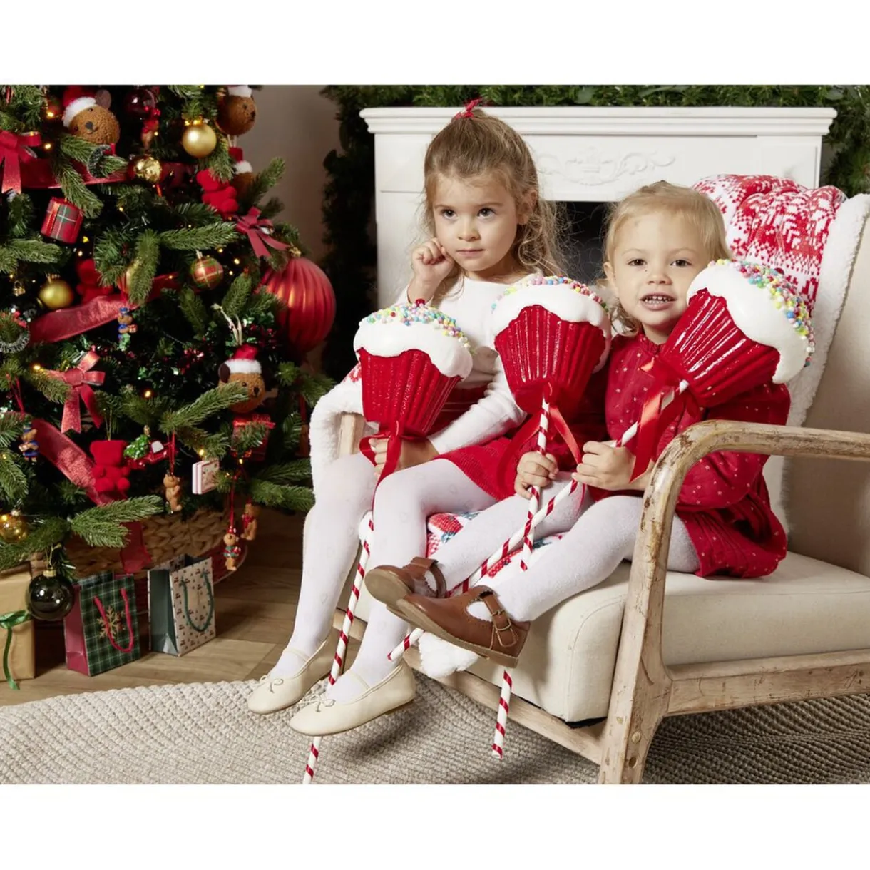 Décoration de Noël à poser sucette cupcake rouge et blanc Ø17xH67cm < Gifi Discount