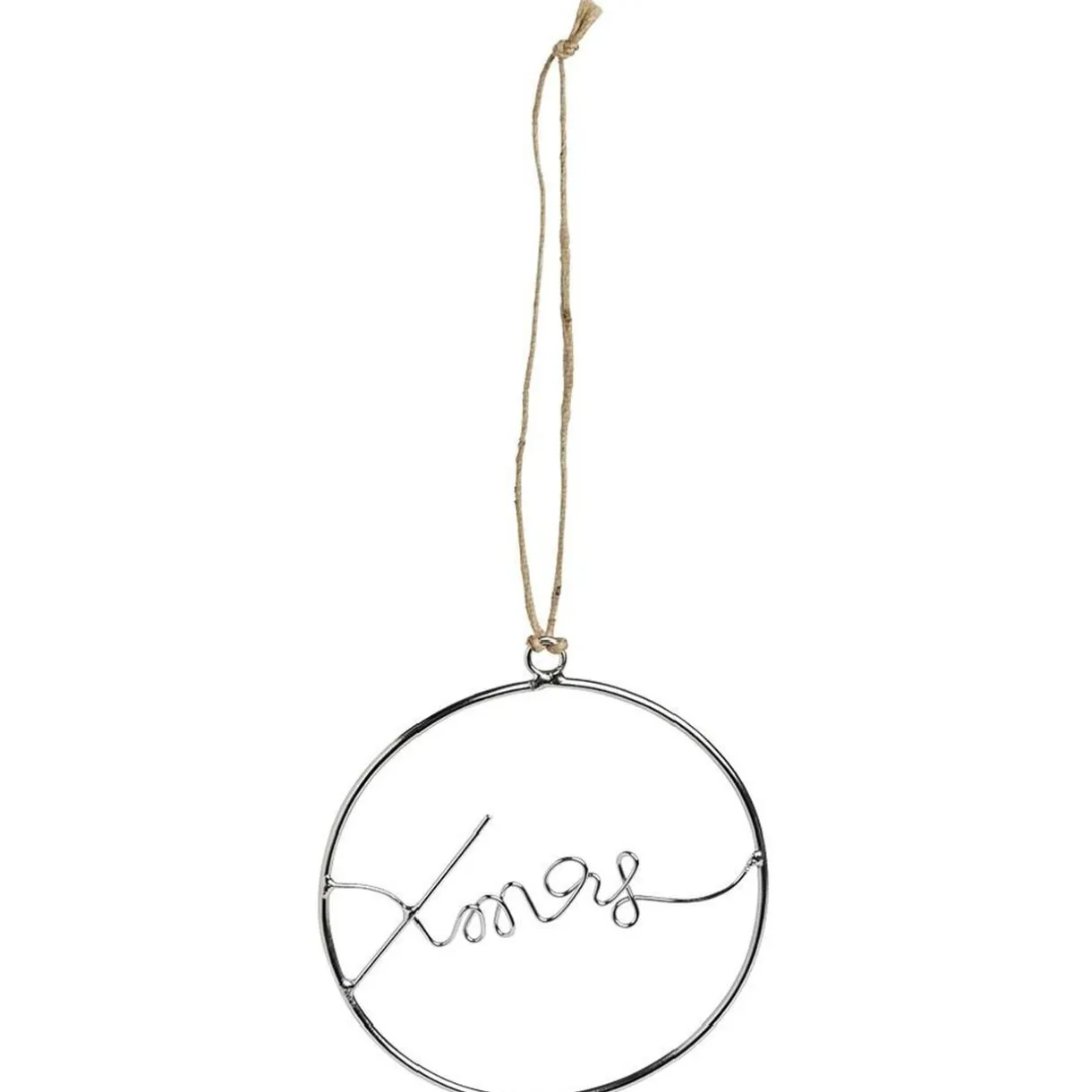 Décoration de Noël à suspendre anneau avec mot métal argenté Ø11cm < Gifi Outlet