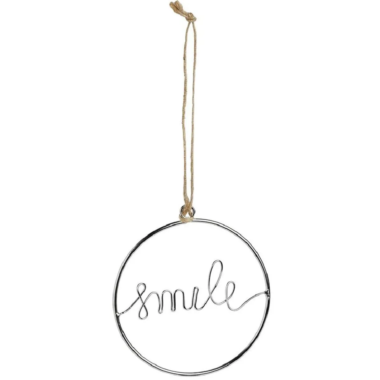Décoration de Noël à suspendre anneau avec mot métal argenté Ø11cm < Gifi Outlet