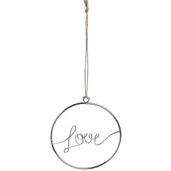 Décoration de Noël à suspendre anneau avec mot métal argenté Ø11cm < Gifi Outlet
