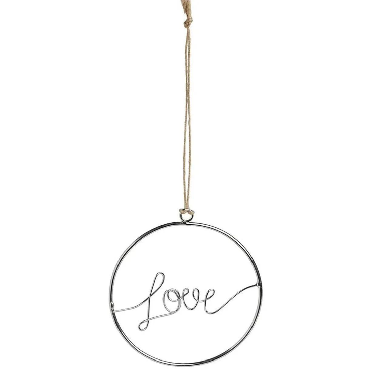 Décoration de Noël à suspendre anneau avec mot métal argenté Ø11cm < Gifi Outlet