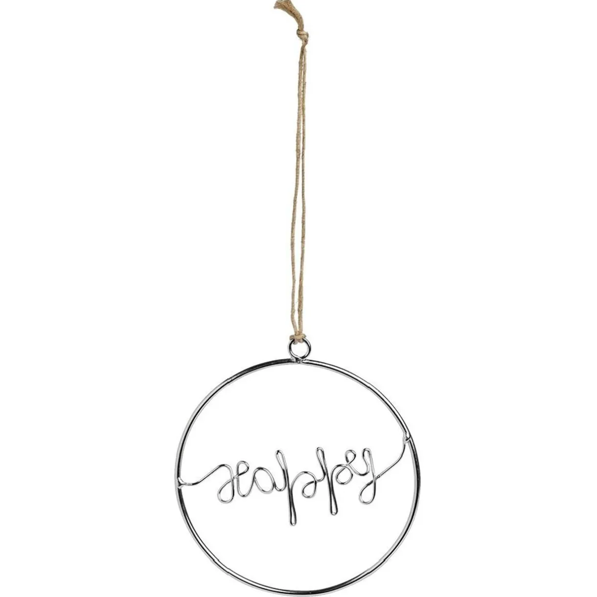 Décoration de Noël à suspendre anneau avec mot métal argenté Ø11cm < Gifi Outlet