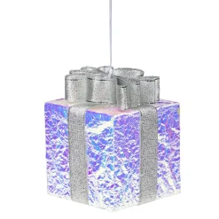 Décoration de Noël à suspendre cadeau iridescent 8x8xH11cm (3 modèles) < Gifi Hot