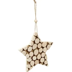 Décoration de Noël à suspendre, effet rondins de bois < Gifi New
