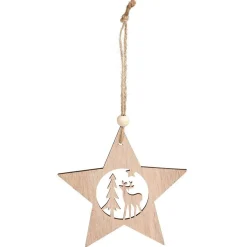 Décoration de Noël à suspendre en bois 12xH12cm - 3 modèles < Gifi Discount