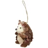 Décoration de Noël à suspendre forme hérisson en bois et pomme de pin < Gifi Discount