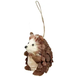Décoration de Noël à suspendre forme hérisson en bois et pomme de pin < Gifi Discount