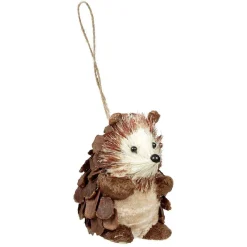 Décoration de Noël à suspendre forme hérisson en bois et pomme de pin < Gifi Discount