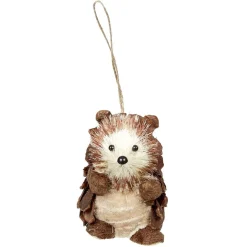 Décoration de Noël à suspendre forme hérisson en bois et pomme de pin < Gifi Discount