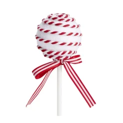 Décoration de Noël à suspendre sucette rouge et blanc Ø6xH13cm (2 modèles)
