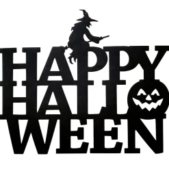 Décoration de porte Happy Halloween Welcome suspension feutrine x2 < Gifi