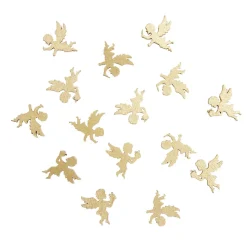 Décoration de table en bois forme ange doré 15 pièces
