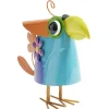 Décoration extérieure figurine oiseau gribouille multicolore H30,5cm