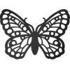 Décoration extérieure à suspendre papillon ajouré métal noir L18xH25cm