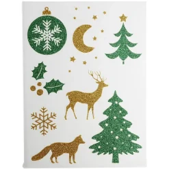 Décoration fenêtre et mur Noël adhésive à paillettes (3 modèles) < Gifi Outlet