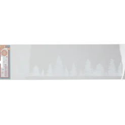 Décoration fenêtre électrostatique forêt de sapins blancs L36 x l11 cm