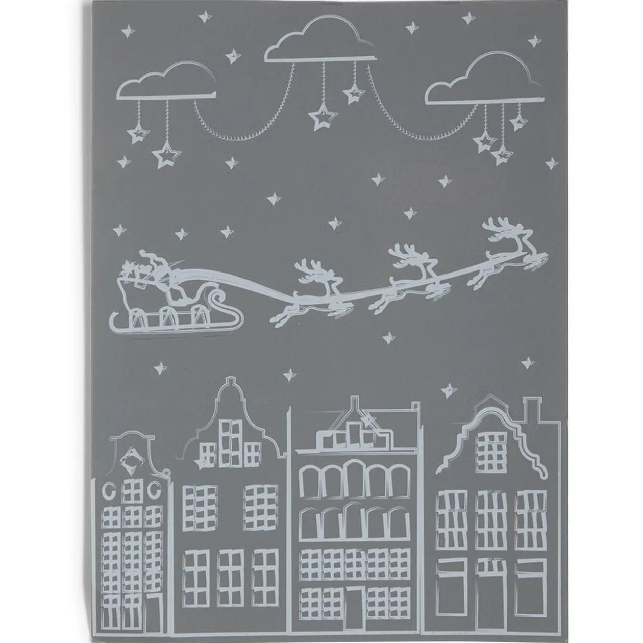 Décoration fenêtre Noël électrostatique dessin blanc (2 modèles)