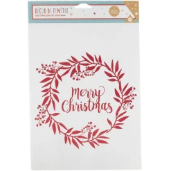 Décoration fenêtre Noël électrostatique guirlande couronne Merry Christmas rouge ou doré < Gifi Clearance