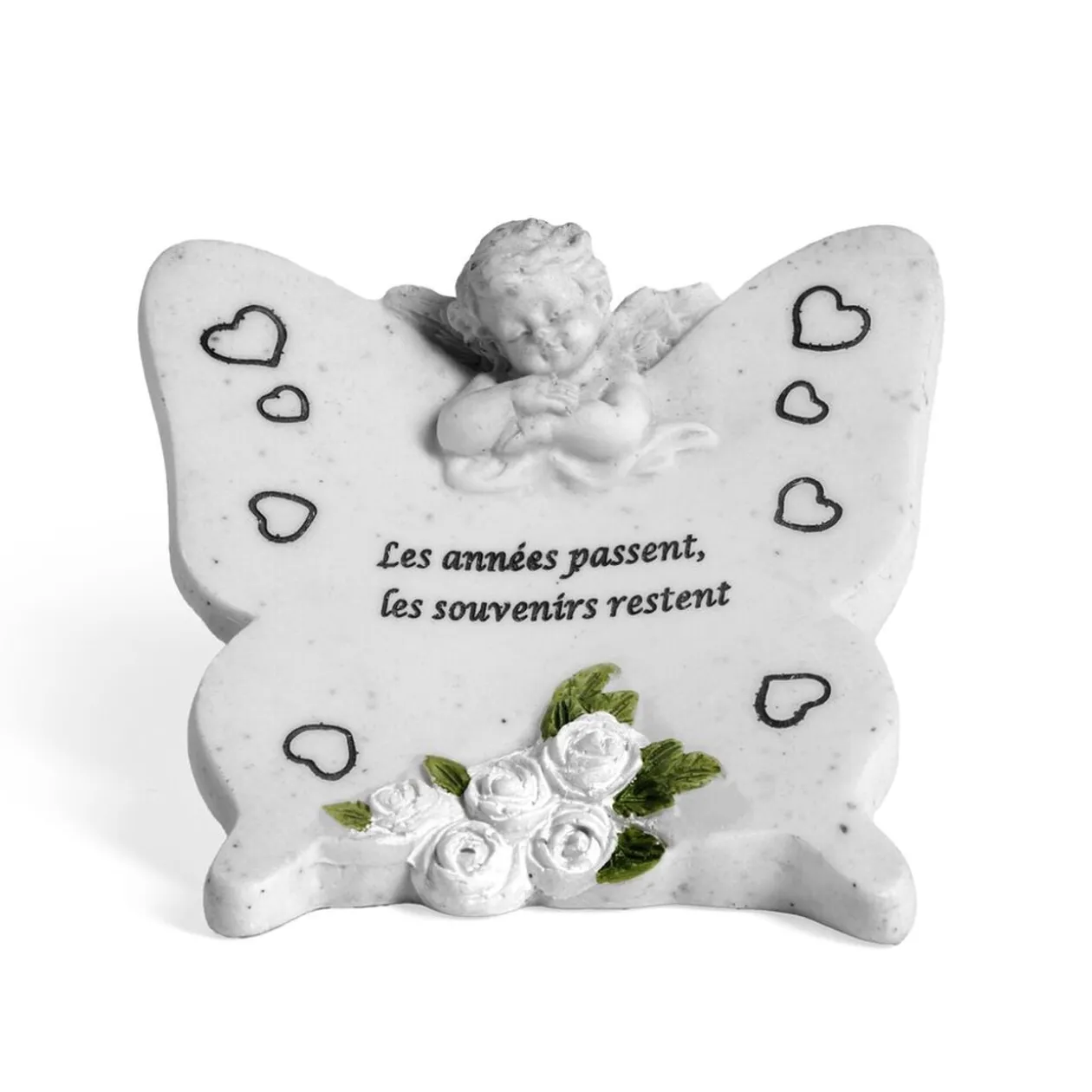 Décoration funéraire ange sur papillon "Les années passent, les souvenirs restent"