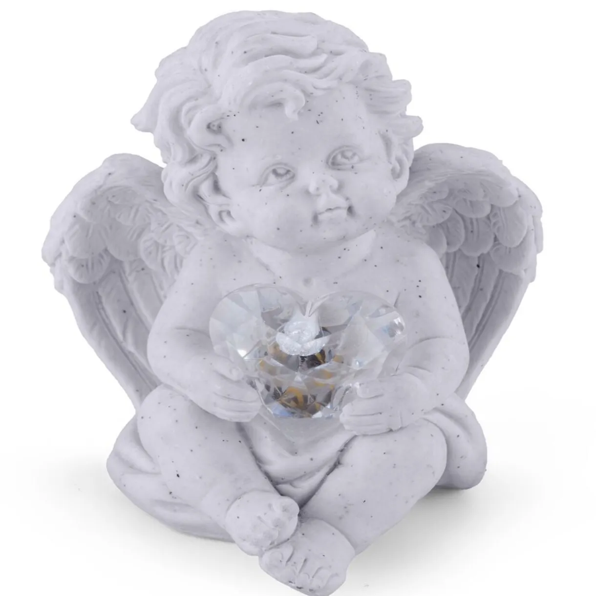 Décoration funéraire solaire ange avec coeur polyrésine 10x9xH9,5cm < Gifi Sale