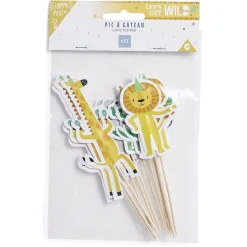 Décoration gâteau anniversaire pique thème animaux sauvages 12 pièces < Gifi Discount