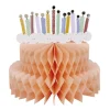Décoration gâteau anniversaire papier de soie nid d'abeille 27x30cm