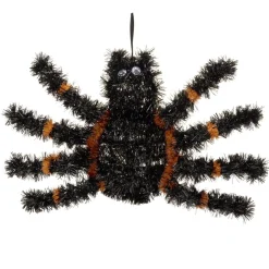 Décoration Halloween araignée à suspendre noir L23x35XØ4,5 cm