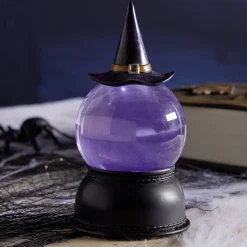 Décoration Halloween boule animée LED chapeau sorcière