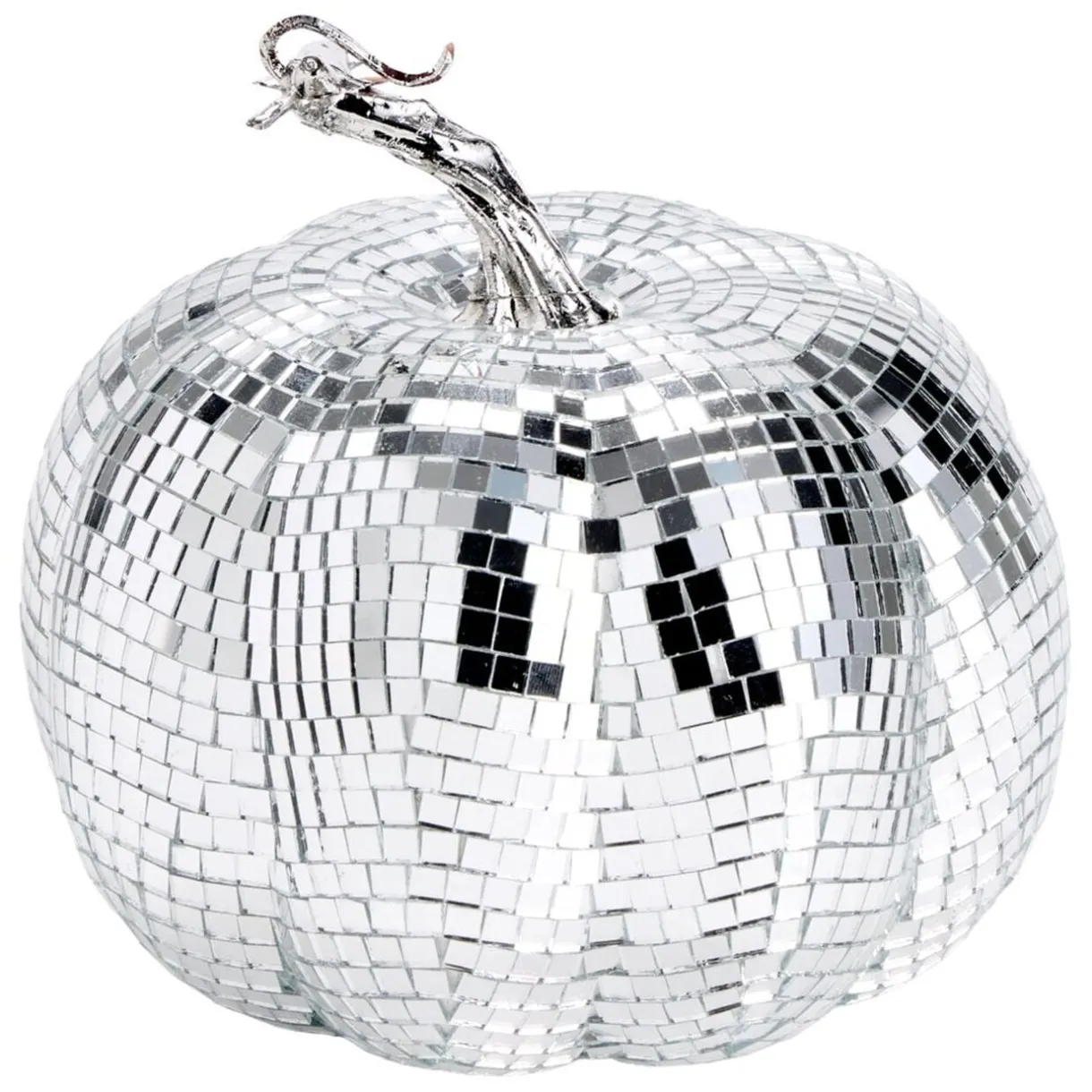 Décoration Halloween citrouille effet boule disco céramique argentée Ø15xH16cm < Gifi
