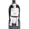 Décoration Halloween squelette sur WC résine noir et blanc 6x8xH13cm