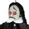 Décoration Halloween à suspendre poupée cicatrice son et lumière noir yeux rouges H90cm < Gifi Online