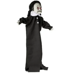 Décoration Halloween à suspendre poupée cicatrice son et lumière noir yeux rouges H90cm < Gifi Online