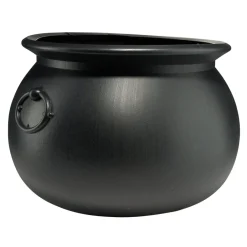 Décoration Halloween XL à poser chaudron plastique noir Ø40xH28cm