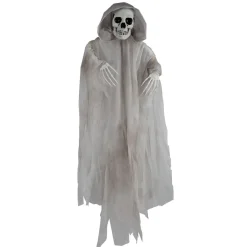 Décoration Halloween XL tête de mort fantôme à suspendre H100cm (2 modèles)