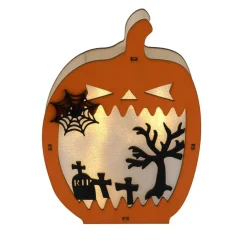 Décoration LED Halloween à poser citrouille paysage cimetière 14,5x4xH20cm < Gifi Clearance