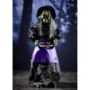 Décoration LED Halloween à poser sorcière sonore animée lumineuse H90cm
