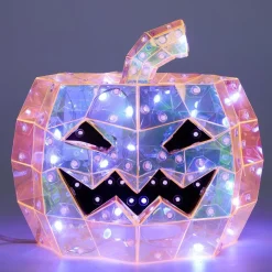 Décoration lumineuse Halloween LED USB tête de citrouille Ø20xH17cm < Gifi Clearance