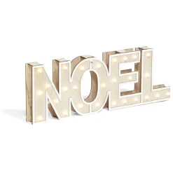 Décoration lumineuse à poser lettres Noël bois < Gifi