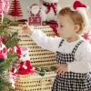 Décoration "Mon 1er Noël" à suspendre en bois chiffre 1 rouge H10cm