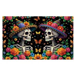 Décoration murale Halloween couple Calavera polyester 100x150cm