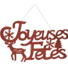 Décoration murale Joyeuses Fêtes pailleté rouge < Gifi Hot