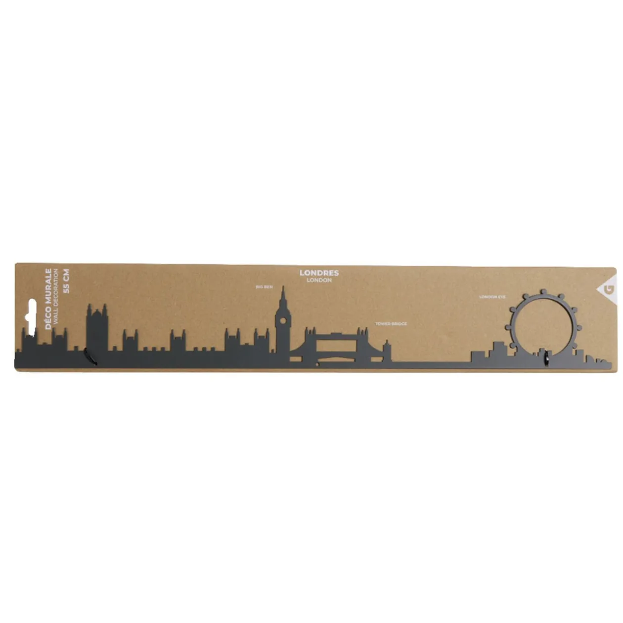 Décoration murale Londres métal noir 55cm