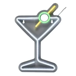 Décoration murale lumineuse néon forme cocktail margarita blanc et vert 21x30,5cm < Gifi New