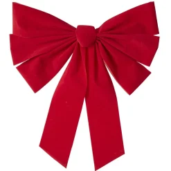 Décoration noeud de Noël plastique rouge