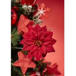 Décoration poinsettia rouge Noël