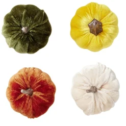 Décoration à poser forme citrouille velours 4 pièces Ø7,5xH6,5cm < Gifi Sale